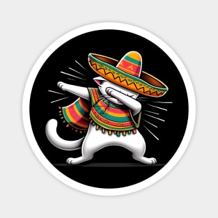 Cinco De Mayo Funny Mexican Cat Sombrero Poncho Magnet